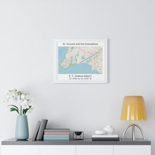 Load image into Gallery viewer, E.T. Joshua Airport St. Vincent and the Grenadines Map Framed Print Poster, City Map Print Poster. Village Map Print Poster, Road Map Print Poster, Framed Vertical Poster Framed Horizontal Poster
