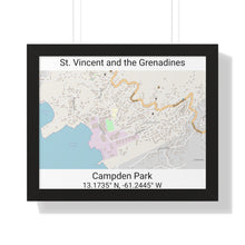 Load image into Gallery viewer, Framed Print Poster of Campden Park St. Vincent and the Grenadines Map 
