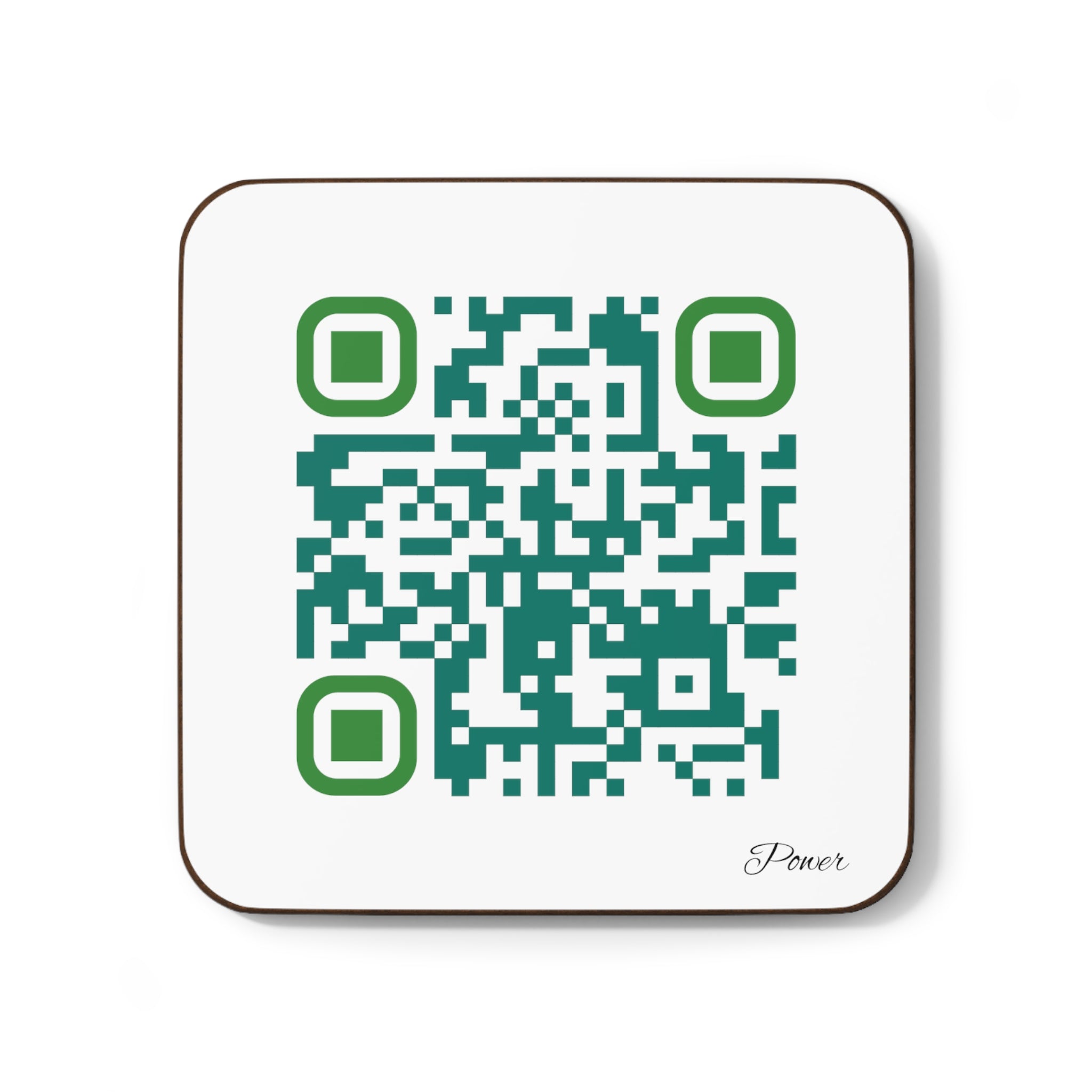 Single QR Code 1 piece Hardboard Back Coaster - Be Powerful and Determined
