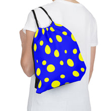 Load image into Gallery viewer, Drawstring Bag - Yellow-Spotted Blue
