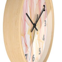 Load image into Gallery viewer, Pastel Wisps Wall Clock, Pink and Orange Wave Wall Clock
