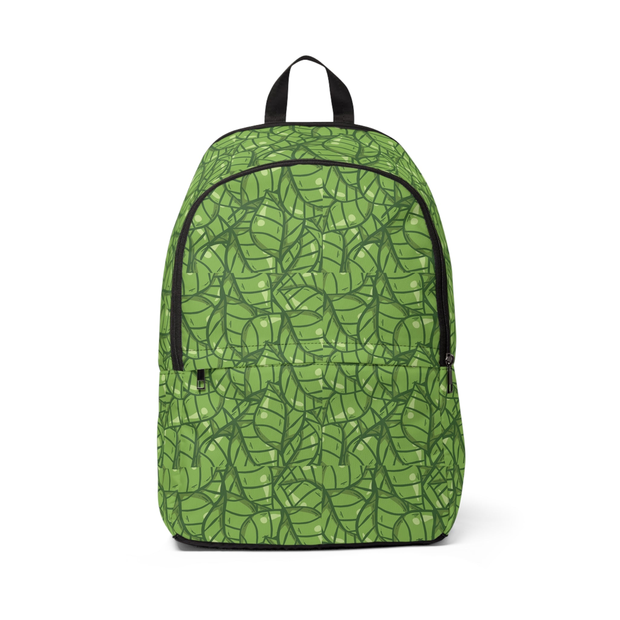 Unisex Fabric Backpack Green Leaves