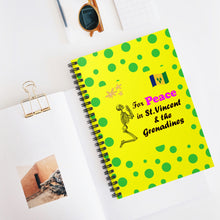 Load image into Gallery viewer, St. Vincent and the Grenadines Praying for Peace Green Spotted Yellow, Spiral Lined Notebook
