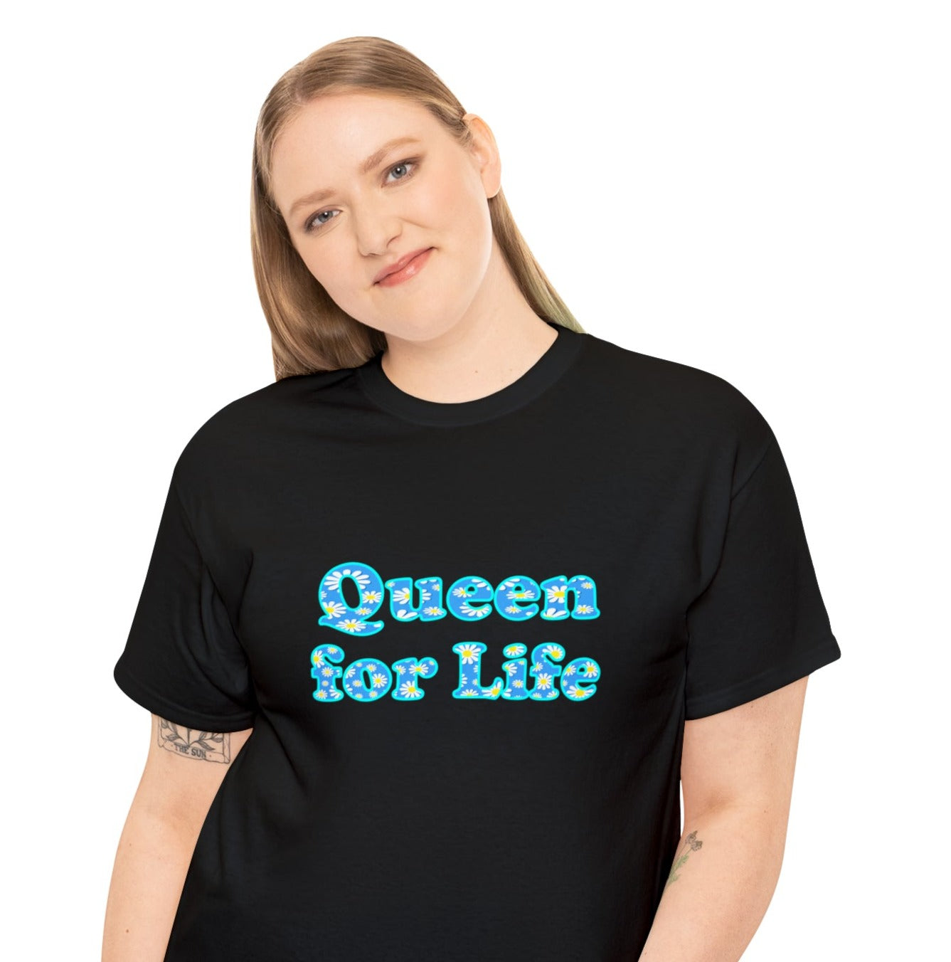 Queen For Life Unisex Heavy Cotton Tee, Empowerment T-shirt, Sassy T-shirt, Mom Gift, Mother's Day Gift, Cute Shirt, Queen Shirt