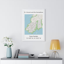 Load image into Gallery viewer, Cane Garden St. Vincent and the Grenadines Map Framed Print Poster, City Map Print Poster. Village Map Print Poster, Road Map Print Poster, Framed Vertical Poster
