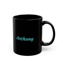 Load image into Gallery viewer, A Alphabet 11oz Black Mug, Initial Letter  Mug, Self-affirming Mug, Mental Health Black Coffee Mug, Motivation Mug
