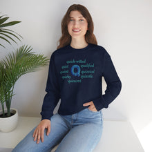 Load image into Gallery viewer, Q Alphabet Sweatshirt, Alphabet Initial &quot;Q&quot; Motivational, Optimistic, Mental Health Unisex Heavy Blend™ Crewneck Sweatshirt, Self-affirming Sweatshirt
