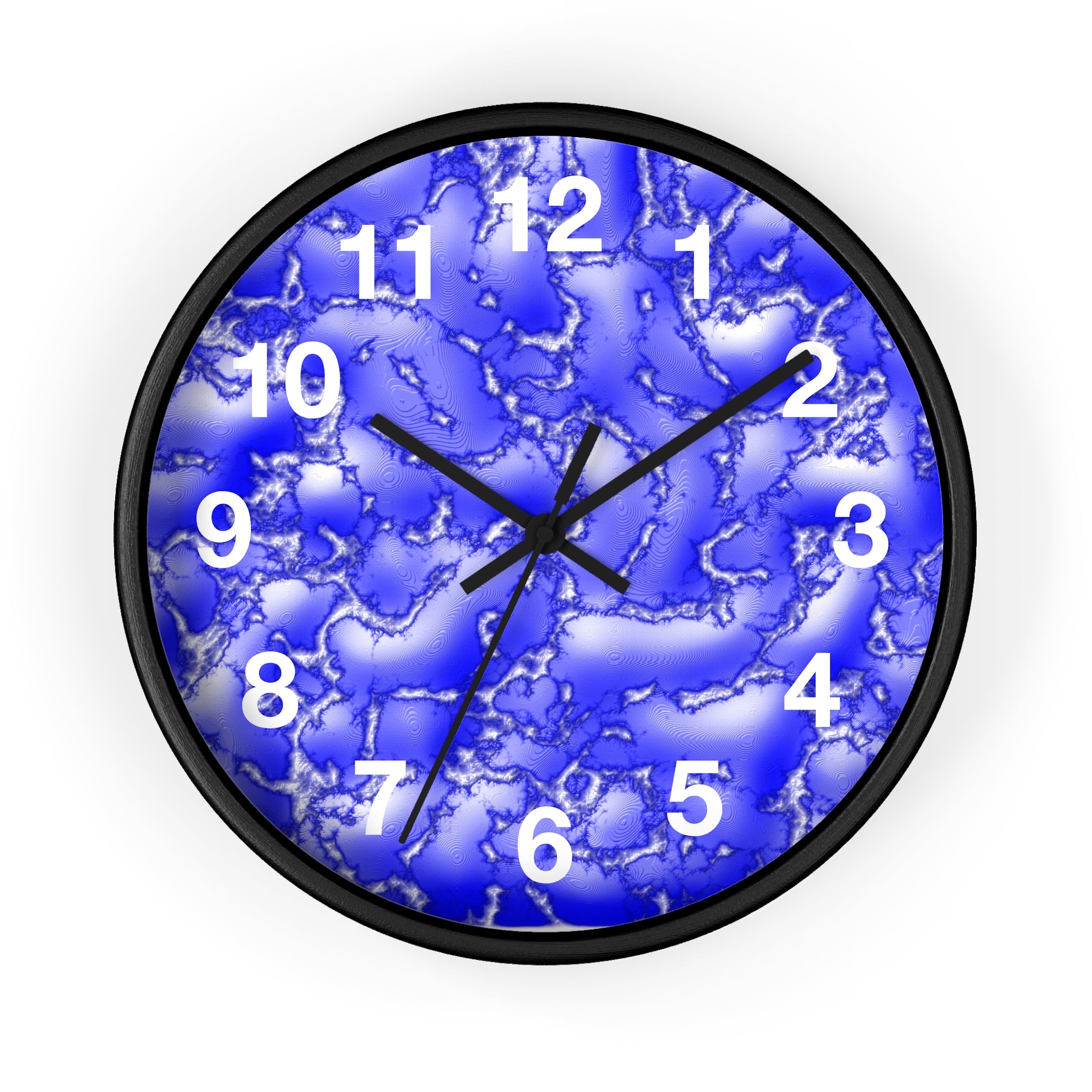 Blue Cracked Lava Wall Clock, Blue Relief Wall Clock