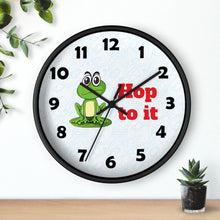 Load image into Gallery viewer, Hop to It Wall Clock, Frog Wall Clock
