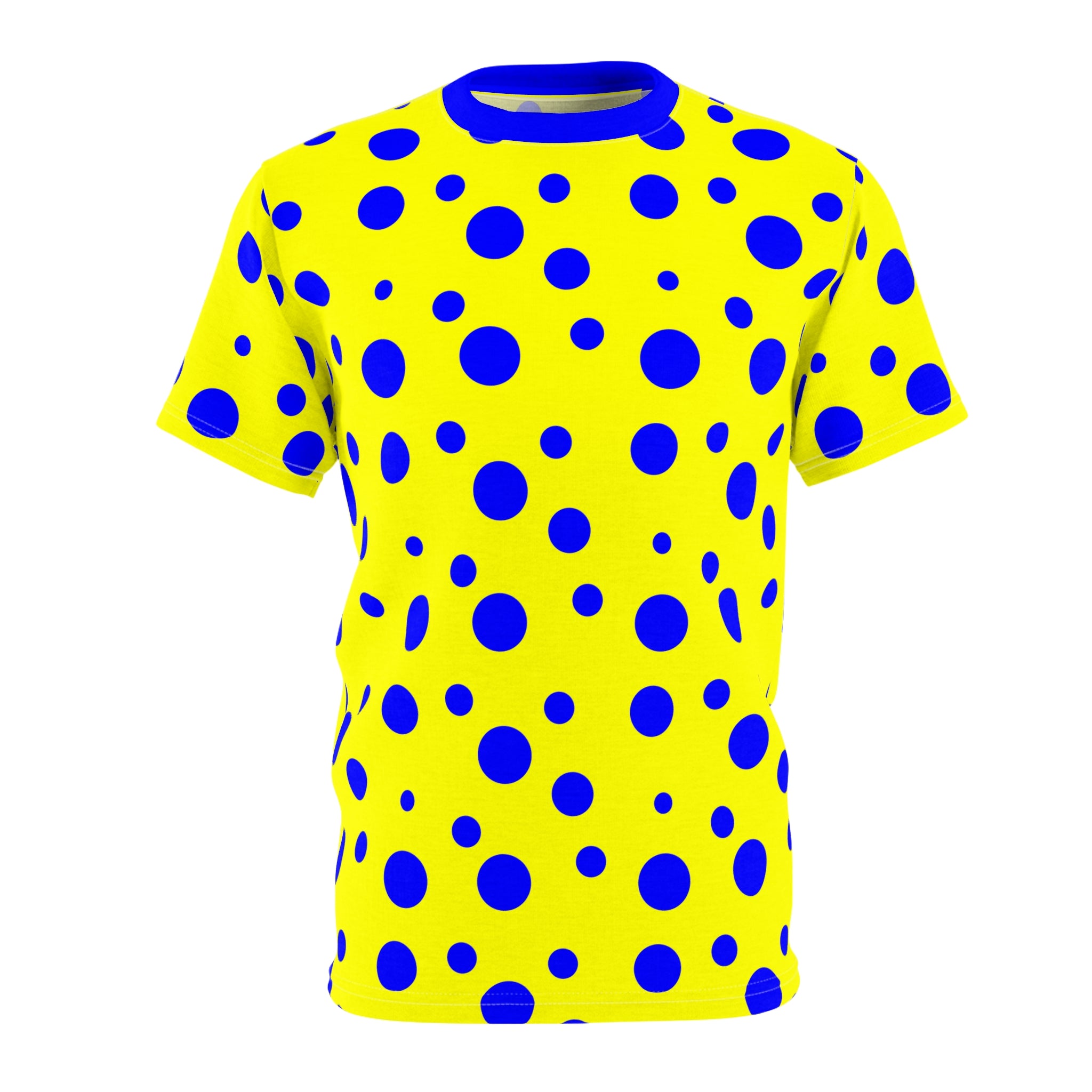 Yellow Unisex Tee With Lighter Blue Spots