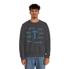 Load image into Gallery viewer, T Alphabet Sweatshirt, Alphabet Initial &quot;T&quot;, Mental Health, Motivational, Optimistic Unisex Heavy Blend™ Crewneck Sweatshirt, Self-affirming Sweatshirt
