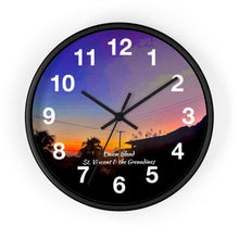 Load image into Gallery viewer, Union Island Sunset Wall Clock, Union Island St. Vincent and the Grenadines Sunset Wall Clock
