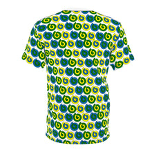Load image into Gallery viewer, St. Vincent and the Grenadines Spirals Unisex Cut &amp; Sew Tee (AOP), St. Vincent and the Grenadines National Colors,  St. Vincent and Grenadines Independence Shirt
