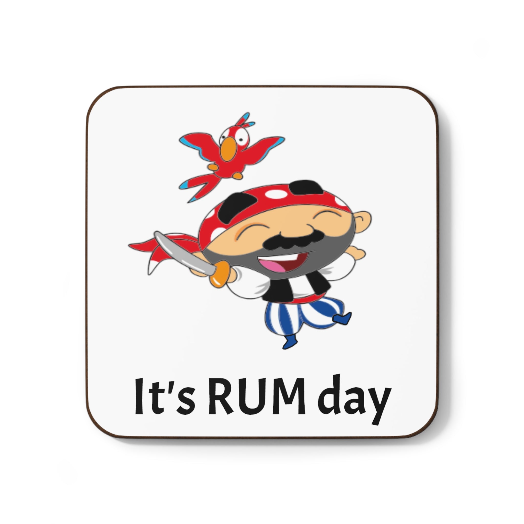 It's RUM Day - 1 piece Hardboard Back Coaster, Rum Coaster, Pirate Coaster, Rum Drinker