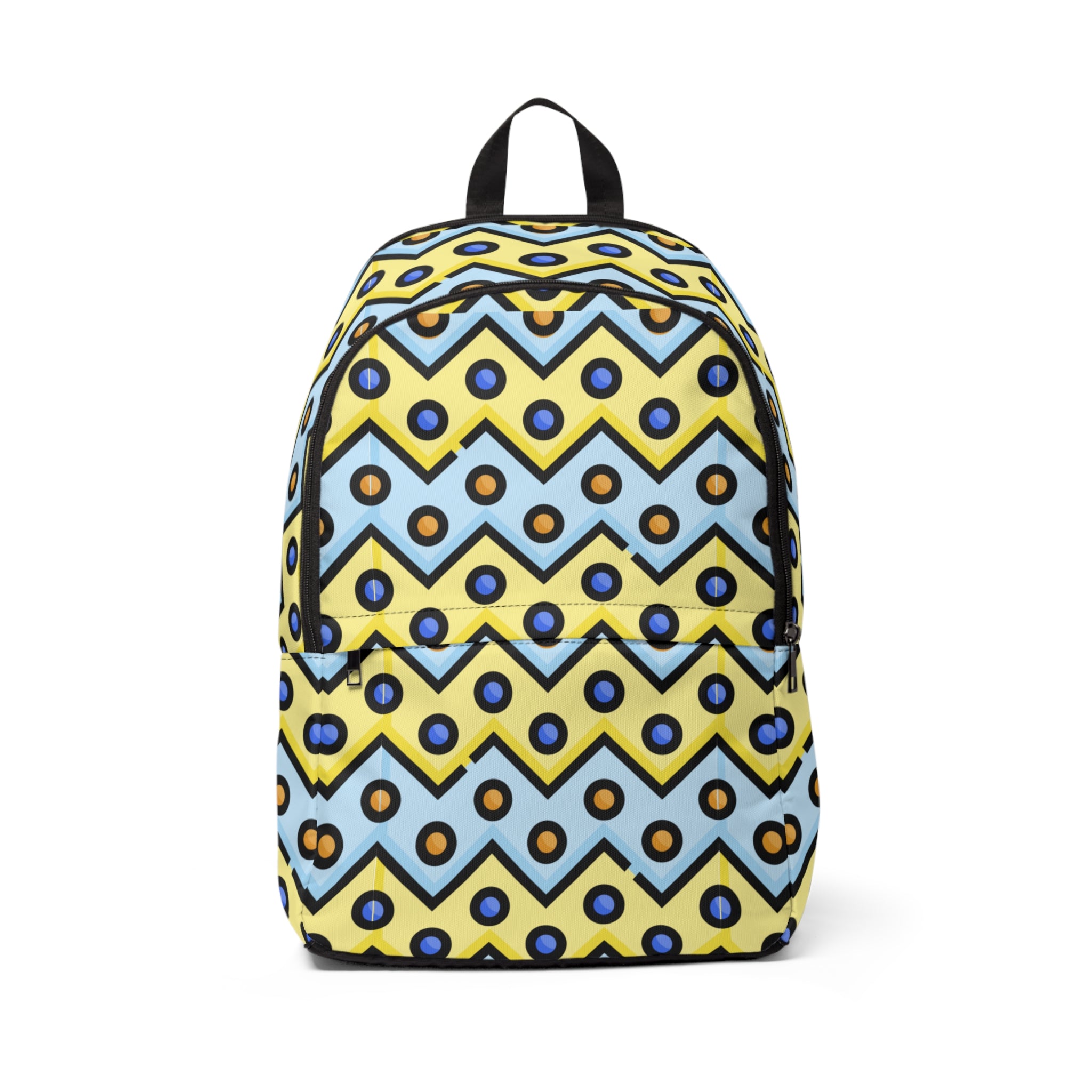 Unisex Fabric Backpack Zigzag Circles
