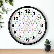 Load image into Gallery viewer, Colorful Hexagon Wall Clock, Geometric Shapes Wall Clock, Snake Skin Clock
