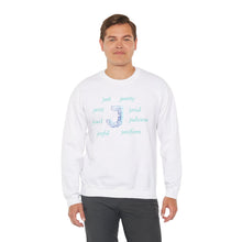 Load image into Gallery viewer, J Alphabet Sweatshirt, Alphabet Initial &quot;J&quot; Unisex Heavy Blend™ Mental Health, Optimistic, Motivational Crewneck Sweatshirt, Self-affirming Sweatshirt
