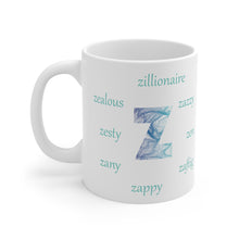 Load image into Gallery viewer, Z Alphabet 11oz mug Mug, Initial Letter Z Mug, Self-affirming Mug, Mental Health Black Coffee Mug, Motivation Mug
