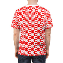 Load image into Gallery viewer, Lover t-shirt, Valentines Day, Love Shirt, Hearts t-shirt Unisex Cut &amp; Sew Tee (AOP)
