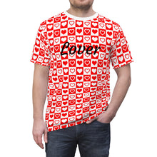 Load image into Gallery viewer, Lover t-shirt, Valentines Day, Love Shirt, Hearts t-shirt Unisex Cut &amp; Sew Tee (AOP)
