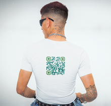 Load image into Gallery viewer, QR Code for &#39;block her on everything&#39; on the back of a white t-shirt
