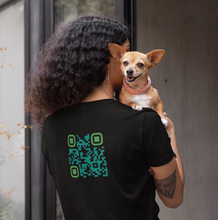 Load image into Gallery viewer, Compassion is Free Unisex Jersey Short Sleeve Tee, QR Code T-shirt, Hidden Message t-shirt, Positive T-shirt, Empowering T-shirt
