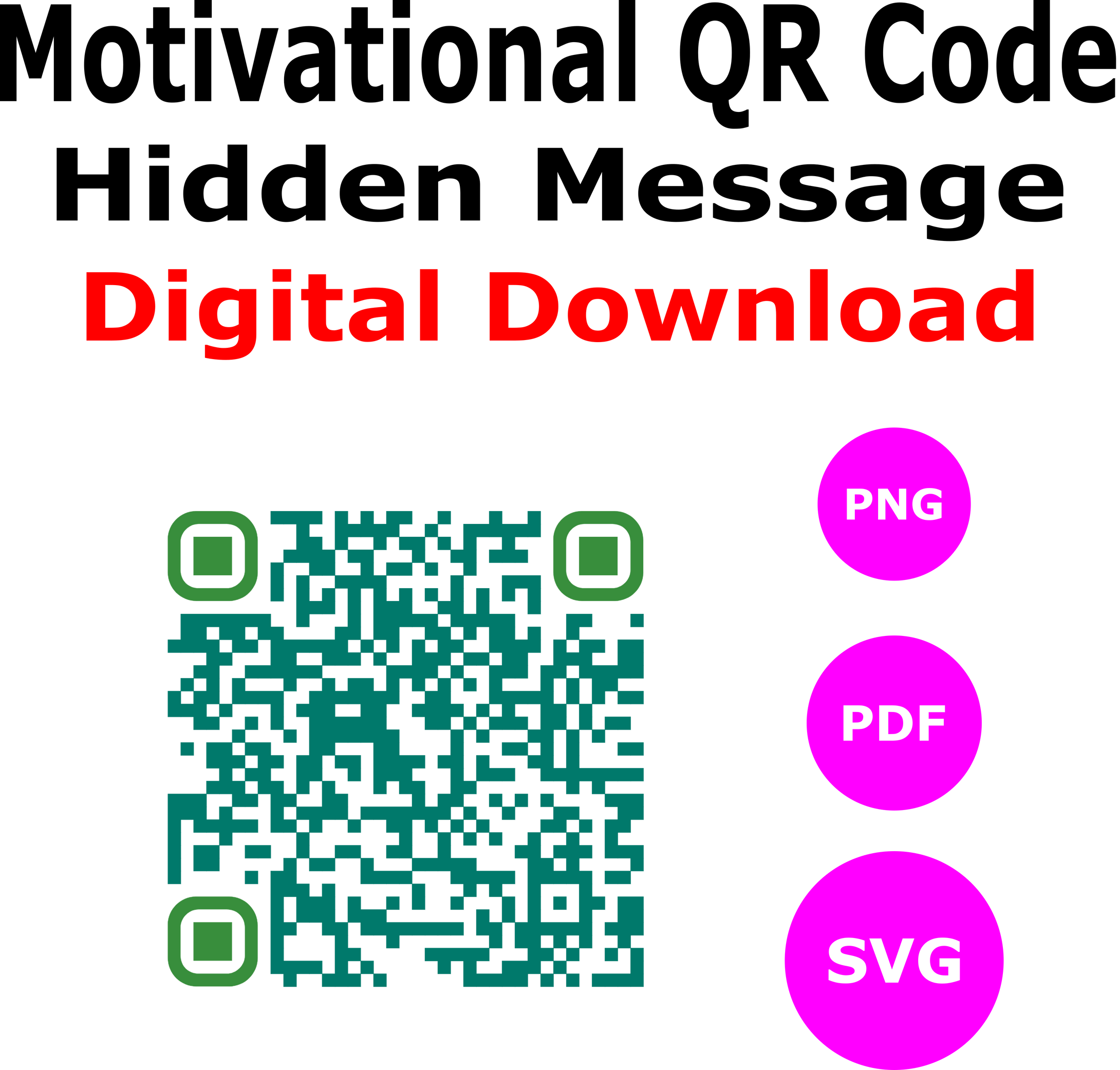 Downloadable QR Code with Hidden Message: 