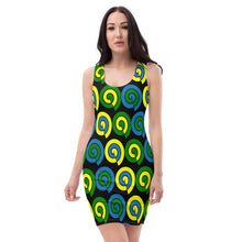 Load image into Gallery viewer, St. Vincent and the Grenadines dress with spirals in national Colors
