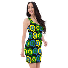 Load image into Gallery viewer, St. Vincent and the Grenadines Dress, St. Vincent and the Grenadines National Colors Dress, St. Vincent and the Grenadines Spirals Dress
