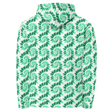 Load image into Gallery viewer, Mint Swirl Unisex Hoodie – White &amp; Green Tie-Dye Pattern Spiral Design
