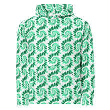 Load image into Gallery viewer, Mint Swirl Unisex Hoodie – White &amp; Green Tie-Dye Pattern Spiral Design
