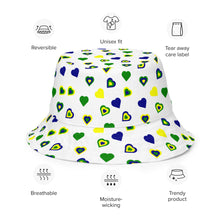 Load image into Gallery viewer, St. Vincent and the Grenadines Hearts and Cubes Reversible Bucket Hat
