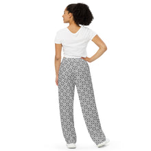 Load image into Gallery viewer, Grey Geometric Pattern Wide‑Leg Pants – Stylish Casual Comfort Unisex
