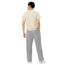 Load image into Gallery viewer, Grey Geometric Pattern Wide‑Leg Pants – Stylish Casual Comfort Unisex
