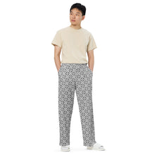 Load image into Gallery viewer, Grey Geometric Pattern Wide‑Leg Pants – Stylish Casual Comfort Unisex
