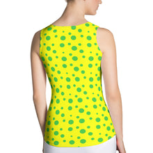 Load image into Gallery viewer, Green Spotted Yellow Sublimation Tank Top
