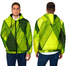 Load image into Gallery viewer, Men&#39;s Padded Hooded Jacket - Green Grass Design
