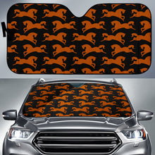 Load image into Gallery viewer, vehicle sun shade with brown prancing horses
