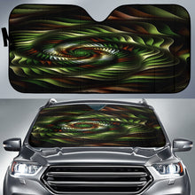 Load image into Gallery viewer, vehicle sun shade with green and brown spirals
