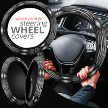 Load image into Gallery viewer, Steering Wheel Cover Black and White Geometric Design
