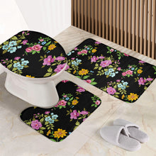 Load image into Gallery viewer, 3 Piece Bathroom Set - Flowers on Black
