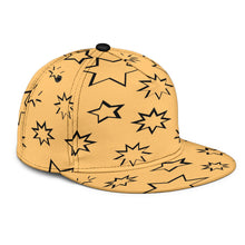 Load image into Gallery viewer, brown universal snapback hat with black stars
