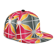 Load image into Gallery viewer, classic hat with pink, orange and gray geometric pattern
