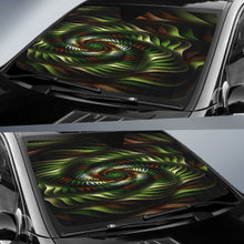 Load image into Gallery viewer, Auto Sun Shade Green and Brown Spirals
