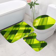 Load image into Gallery viewer, 3 piece bathroom mat set with green grass design
