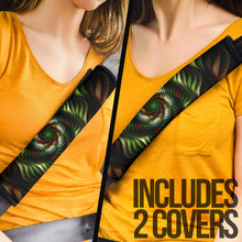 Load image into Gallery viewer, Seat Belt Covers Brown and Green Spirals
