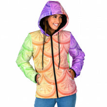Load image into Gallery viewer, Mermaid Scales Women&#39;s Padded Hooded Jacket
