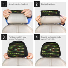 Load image into Gallery viewer, Headrest Covers Green and Brown Spirals
