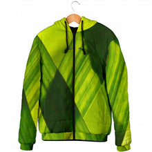 Load image into Gallery viewer, Men&#39;s Padded Hooded Jacket - Green Grass Design
