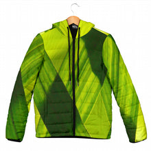 Load image into Gallery viewer, Women&#39;s Padded Hooded Jacket - Green Grass Design

